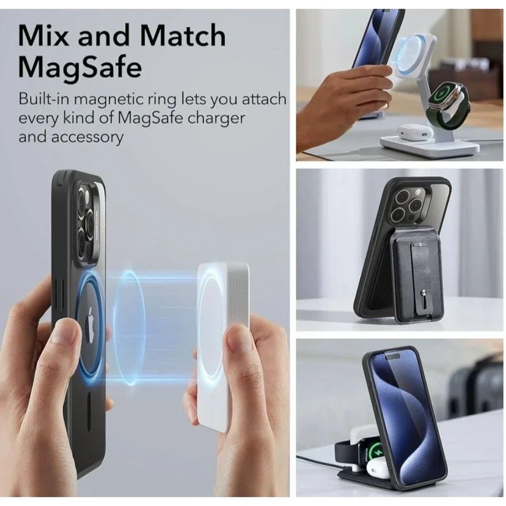 ALPHEX Strong Magnetic Case, Official Color iPhone 15 Pro, Black Titanium 6 PACK